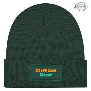 Patch Knit Beanie With Cuff