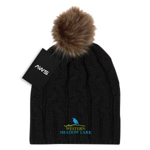 AWS Cameron Cable Knit Pom Beanie