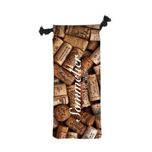 6in W x 15.5in H Wine Drawstring Bag