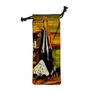6in W x 15.5in H Wine Drawstring Bag - Canvas