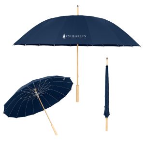 46in Arc Umbrella With 100% RPET Canopy & Bamboo Handle