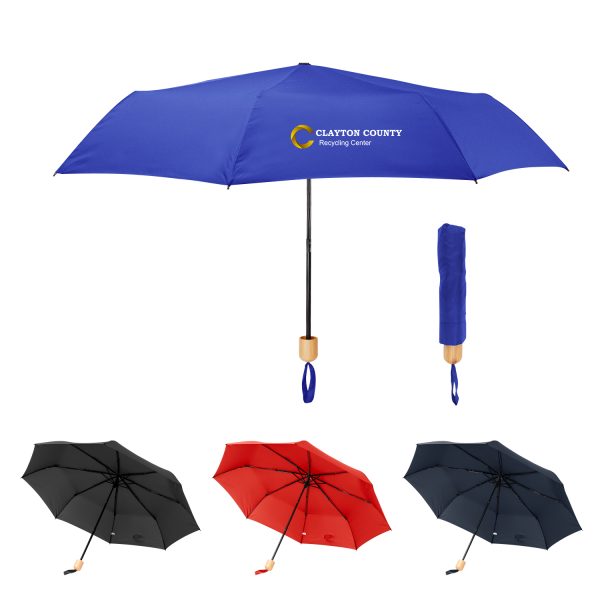 41in Arc Umbrella With 100% RPET Canopy & Bamboo Handle
