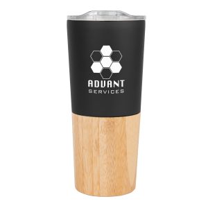 16 Oz. Marlow Stainless Steel Tumbler With Bamboo Base