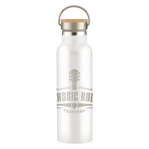 21 Oz. Full Laser Tipton Stainless Steel Bottle With Bamboo Lid