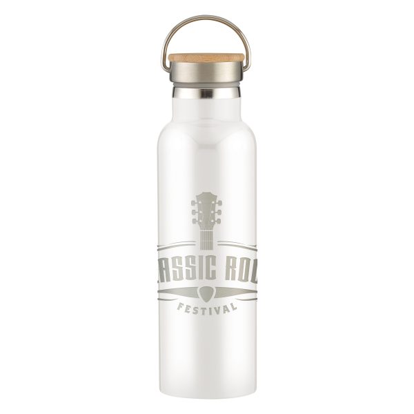 21 Oz. Full Laser Tipton Stainless Steel Bottle With Bamboo Lid
